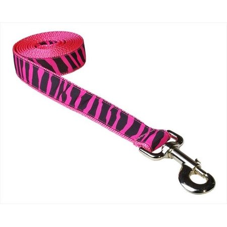 SASSY DOG WEAR Sassy Dog Wear ZEBRA-PINK4-L 6 ft. Zebra Dog Leash; Pink - Large ZEBRA-PINK4-L